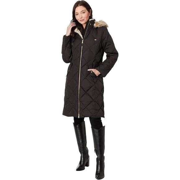 Lauren Ralph Lauren Down Puffer Detachable Hooded Coat Black Size Small NWT - Picture 1 of 14